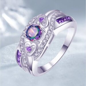 Heart Amethyst Ring Romantic Gift