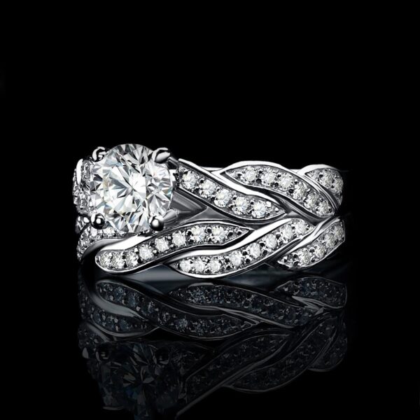 Infinity Wedding Ring Set Sterling Silver - Image 7