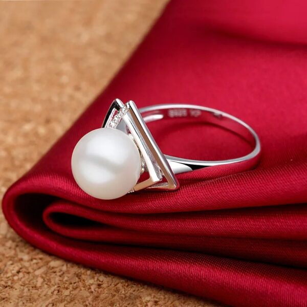 Freshwater Pearl Ring Sterling Silver - Image 9