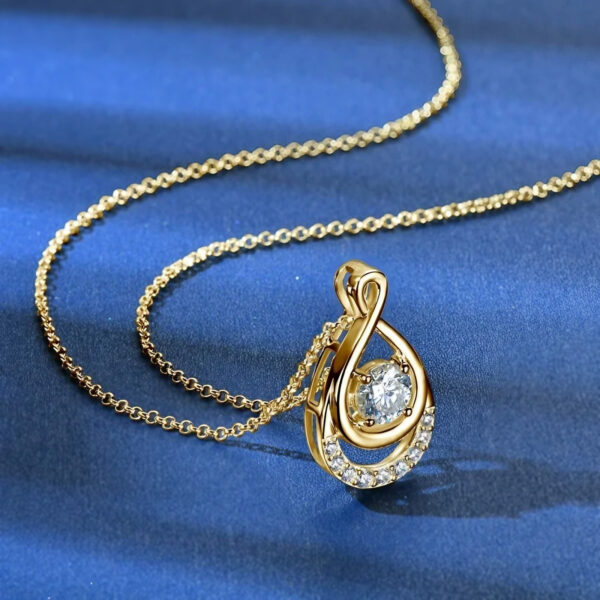Infinity Moissanite Necklace Waterdrop Pendant - Image 7