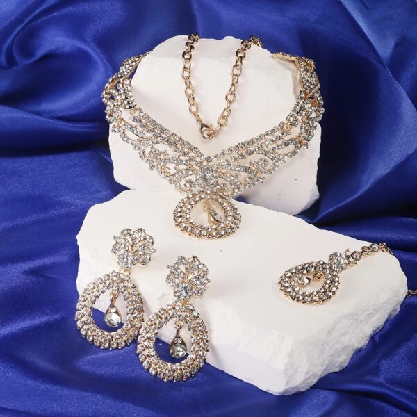 18k Gold Plated Necklace Set Bridal - Image 6