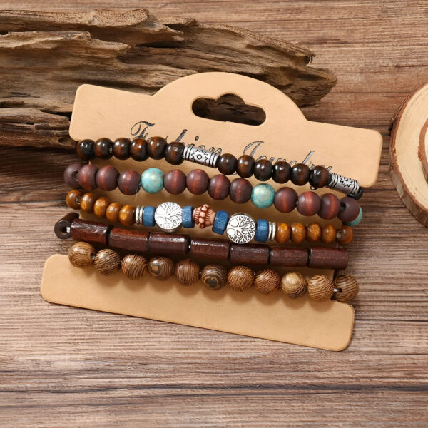 Bohemia Wood Beaded Bracelets Set - Image 4