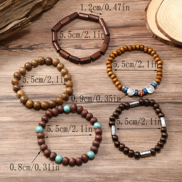 Bohemia Wood Beaded Bracelets Set - Image 5