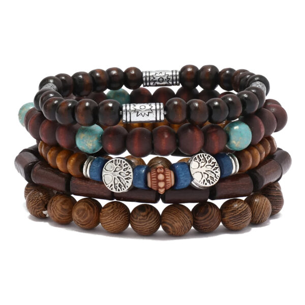 Bohemia Wood Beaded Bracelets Set - Image 6