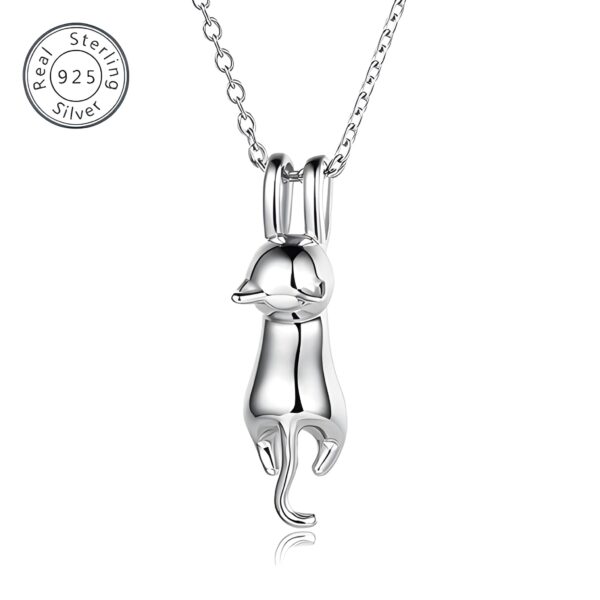 Sterling Silver Cat Necklace for Women – Dainty Kitten Pendant - Image 4