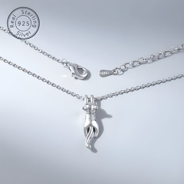 Sterling Silver Cat Necklace for Women – Dainty Kitten Pendant - Image 7