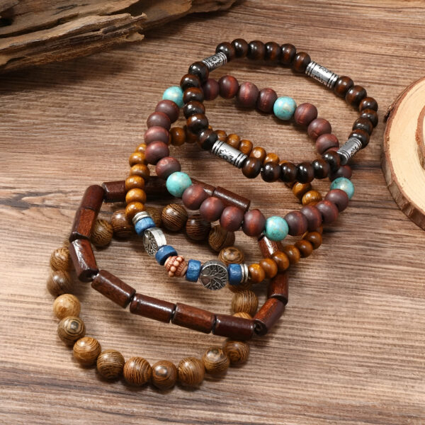 Bohemia Wood Beaded Bracelets Set - Image 7