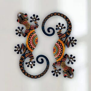2PCS Metal Gecko Wall Art