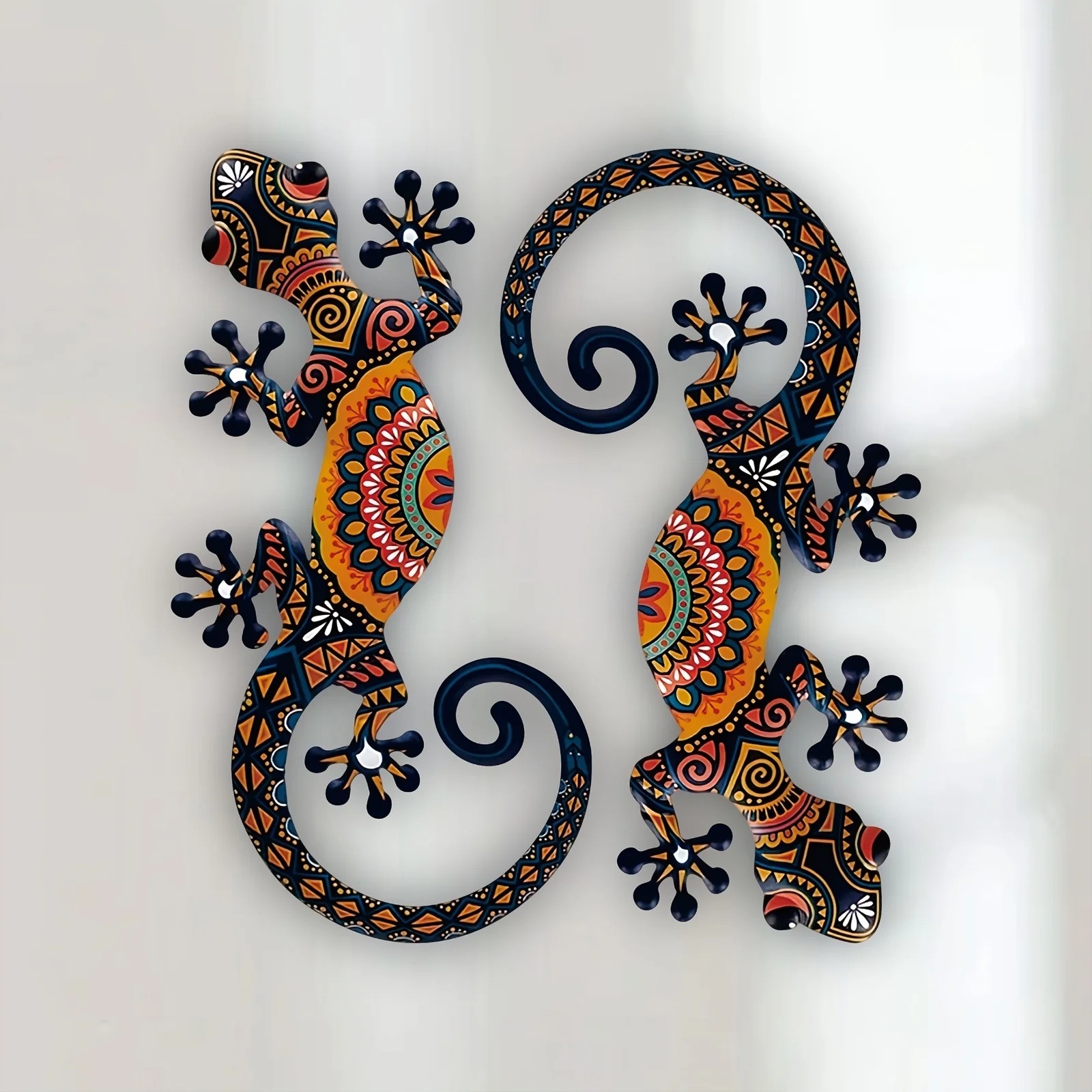 2PCS Metal Gecko Wall Art