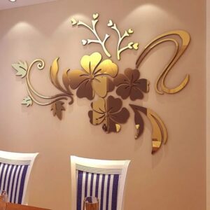 3D Flower Acrylic Mirror Wall Stickers