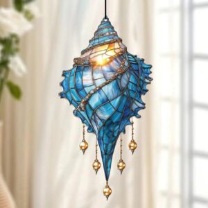 Blue Conch Seashell Suncatcher