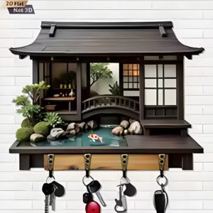 Retro Japanese Wooden Key Holder