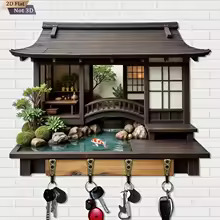 Retro Japanese wooden key holder