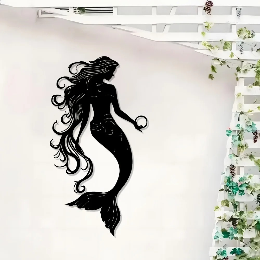 Elegant Mermaid Metal Wall Art - Image 2