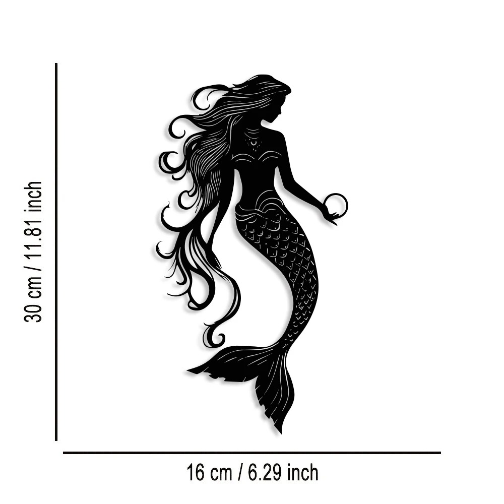 Elegant Mermaid Metal Wall Art - Image 3