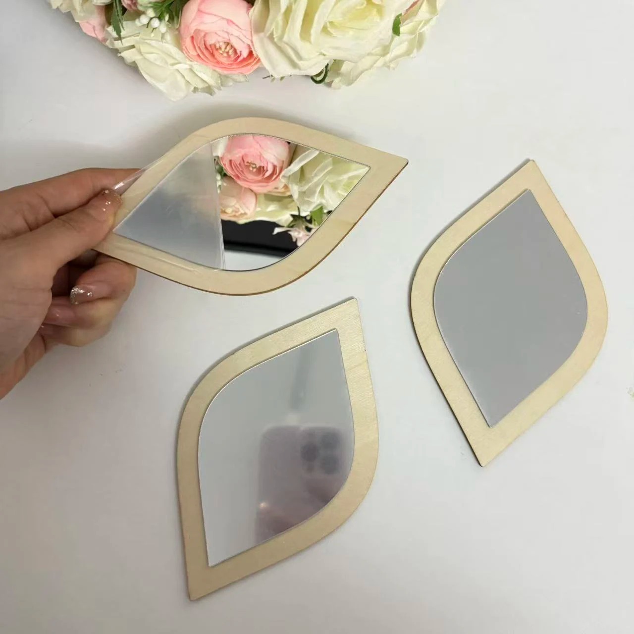 Boho Tear-Shaped Acrylic Wall Mirror Decor - Image 2