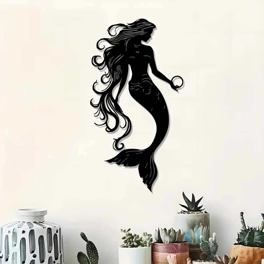 Elegant Mermaid Metal Wall Art - Image 4