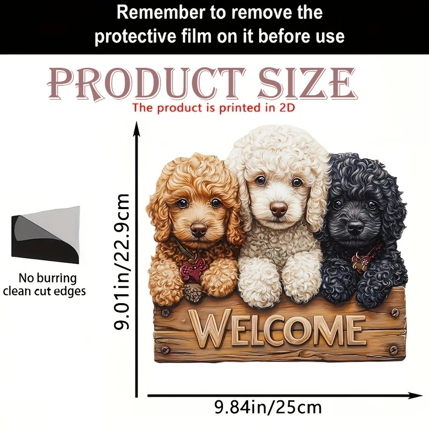 2D Flat Wooden Dog Welcome Sign - Image 5