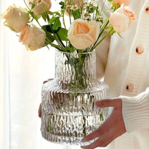 Handmade Glacier Textured Glass Vase