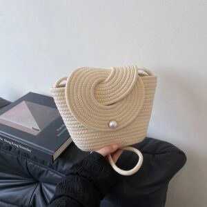 Handwoven Straw Crossbody Beach Bag