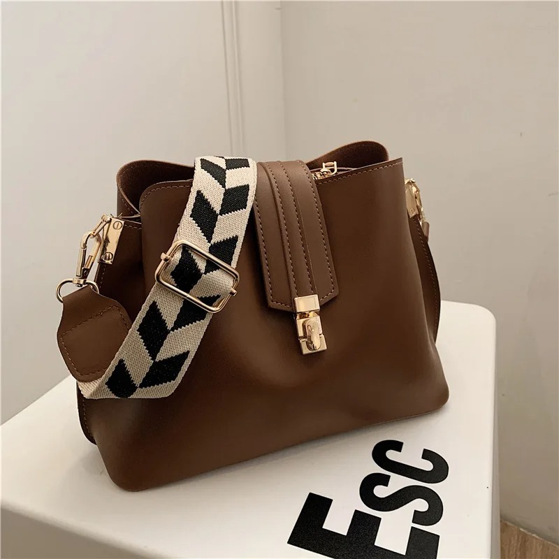 Korean Style PU leather bucket bag