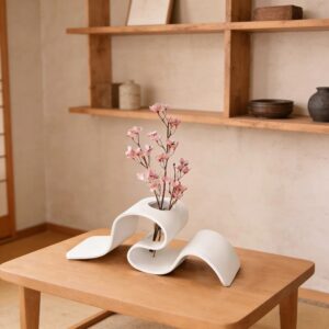 Modern Minimalist Curved 3D Printed Vase