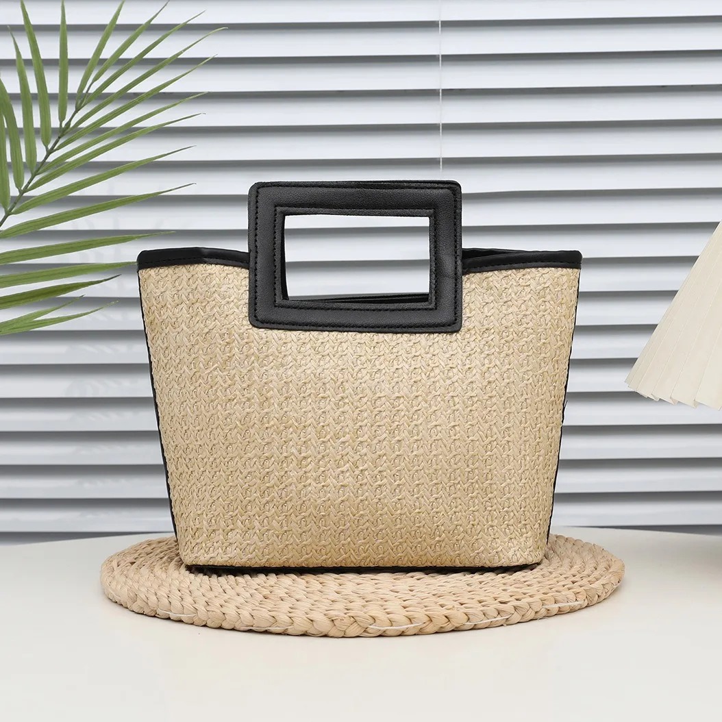 Retro Woven Straw Tote Bag for Women
