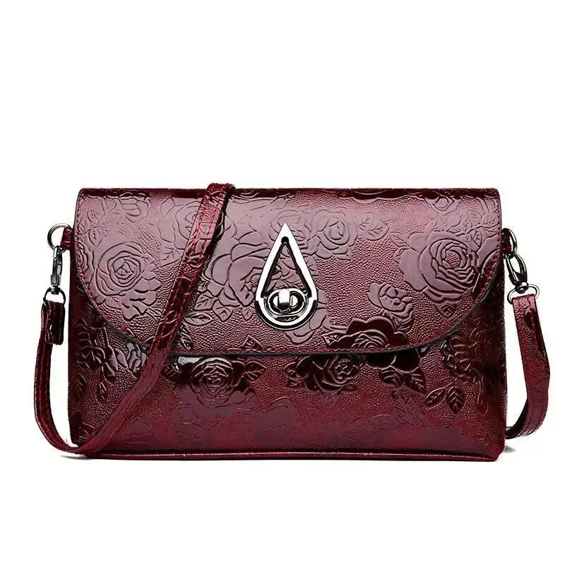 Rose Flower Embossed Evening Clutch Bag