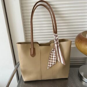 Stylish Faux Leather Tote Shoulder Bag