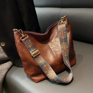 Vintage PU Leather Bucket Bag