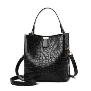 Vintage Stone Leather Bucket Handbag
