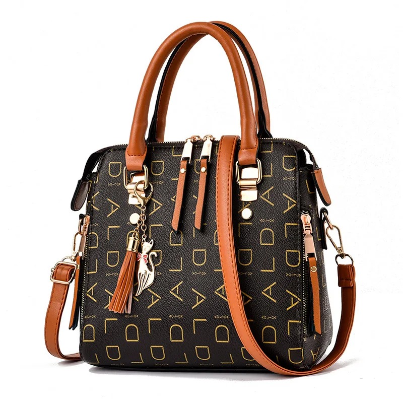 Fashion English Letter PU Leather Handbag - Image 5