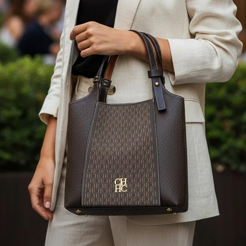 Light Luxury Maillard Monogram Tote Bag - Image 3