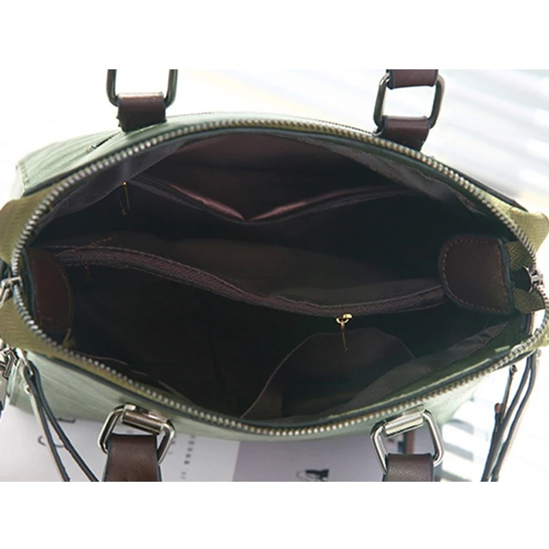 Vintage PU Leather Tassel Handbag for Women - Image 5