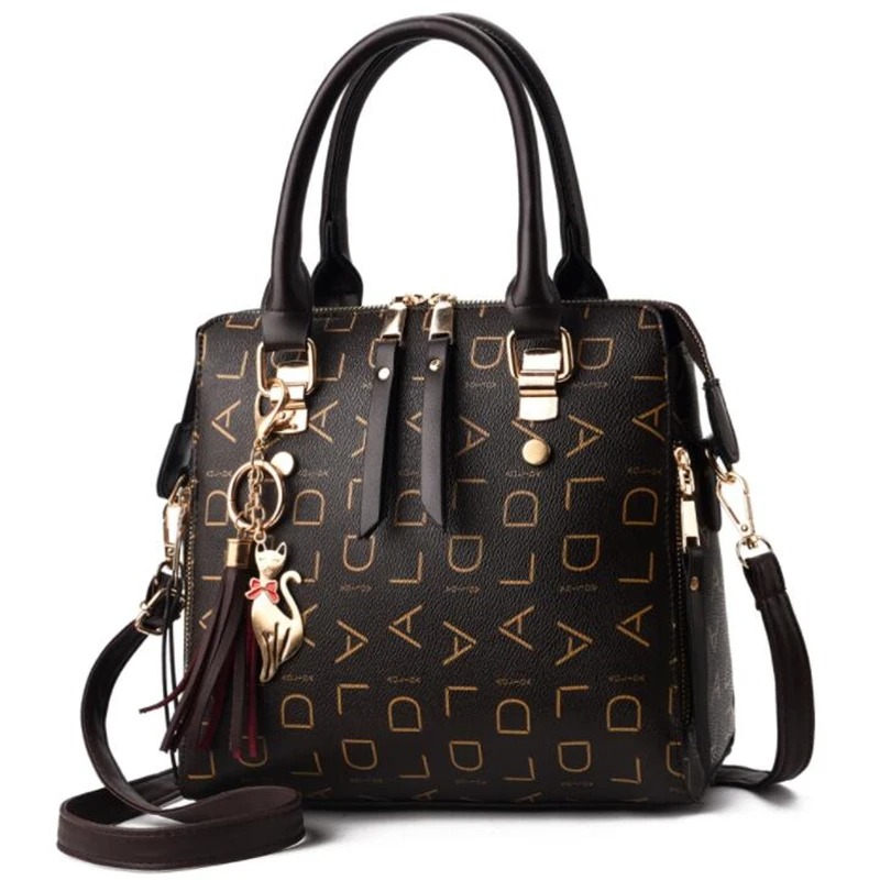 Fashion English Letter PU Leather Handbag - Image 4