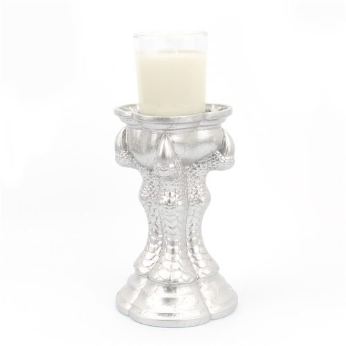white dragon claw resin candle holder