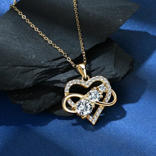 Moissanite Heart Pendant Necklace Gift