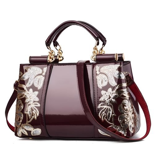 luxury patent leather shoulder bag